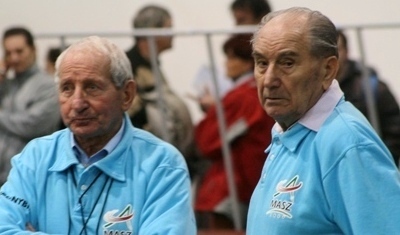 Béres Ernő és Varga László versenybírók a Syma csarnokban - 2010