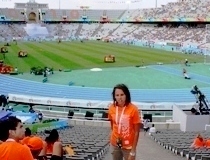 Zajovics Kitti az Olimpiai stadion lelátóján - EB Barcelona