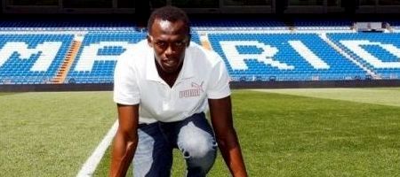 Usain Bolt a Real Madrid stadionban