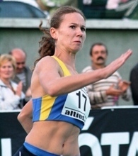 Oksana Okuneva a léc előtt - 2010 Somoskő